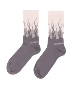 Серые носки с вышивкой в виде пламени Vision Of Super, серый