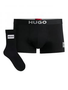 HUGO комплект из двух боксеров с жаккардовым логотипом, черный
