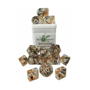 Многогранные игральные кости — вулканический взрыв, арка d4 с белыми цифрами (15), Game Dice - Diffusion (Role 4 Initiative)