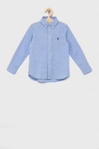 Детская хлопковая рубашка Polo Ralph Lauren, синий