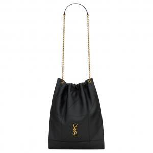 SAINT LAURENT Сумка через плечо из овчины женская черная