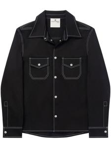 Courrèges джинсовая рубашка с декоративной строчкой, черный