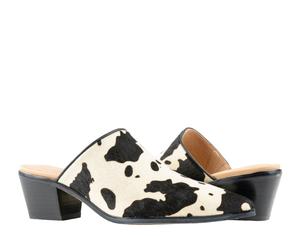 Шлепанцы Chocolat Blu Clint Black White из телячьей замши женские