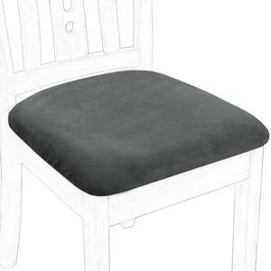 4 шт. бархатные чехлы на сиденье обеденного стула, эластичные эластичные чехлы размером 18 x 18 дюймов PiccoCasa, цвет Dark Gray