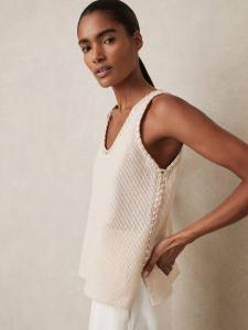 Топ Carla Crochet Craft Reiss, Cream
