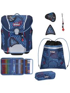 Scout Набор из 4 предметов: детский спасательный фонарик Micro Safety Light, синий, для школьного рюкзака, в стиле «Космический исследователь»