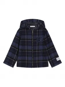 Клетчатая куртка с капюшоном Dolce & Gabbana Kids, синий