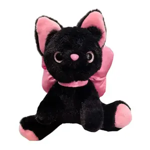 Плюшевая кукла с милым бантиком котенка высотой 10см Jinnew, черный