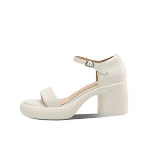 BOERDIQI Женские сандалии на одной застежке с кремовой стелькой из овчины, цвет Ecru Sheepskin Insole