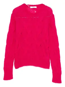 Джемпер с круглым вырезом и косами Gimaguas, красный