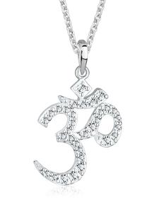 Elli Колье с символом Ом, белое, серебро 925 пробы