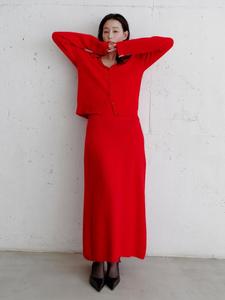 Платье-комбинация из ворсистой вязки с добавлением альпаки Miesrohe, цвет Red[046]