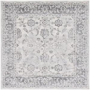 Ковер SAFAVIEH, 201 x 201 см, Tulum Collection, Ivory & Grey, Oriental дизайн, без линьки и простой в уходе, идеален для помещений с высокой проходимостью в гостиной, спальне (TUL281C)