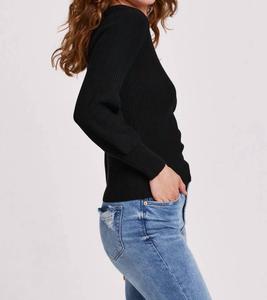 Another Love Свитер Lincoln с баской и рукавами-пеплум, черный