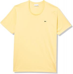 Мужская классическая футболка Lacoste с круглым вырезом, коротким рукавом и свободным кроем, большого размера., Yellow