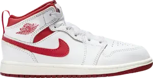 Кроссовки Air Jordan 1 Mid SE PS 'White Dune Red', белый