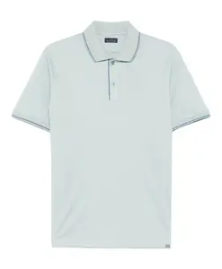 Хлопковая рубашка-поло, 2 пуговицы, в итальянском стиле. Paul & Shark, синий