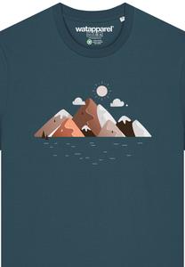 Футболка с принтом MOUNTAINS MOON watapparel, бирюзовый