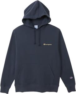 Мужская толстовка Champion C3-Y119 с длинным рукавом, хлопок, логотип с надписью, базовая модель, темно-синий