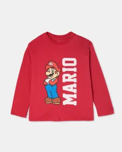 Детская длинная футболка с принтом по лицензии Mario Bross Kids El Corte Inglés, красный