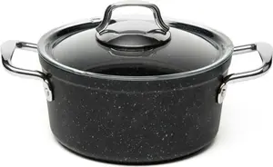 Кастрюля с крышкой Five Stars, алюминиевая, 31,5 x 21 x 15,5 см, черная Excelsa