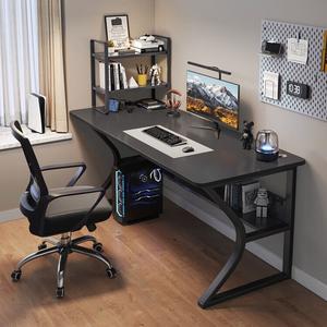 Стол 160 см Naijia игровой компьютерный для дома и офиса с креслом и полкой черный