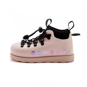 Фитцсиммонс Нескользящие, Износостойкие, Водонепроницаемые и Дышащие Утепленные Детские Сапоги Розовые Детские Нейтив Шуз, Серо-Розовый | Мерцающий Цветочный Принт | Серо-Розовый