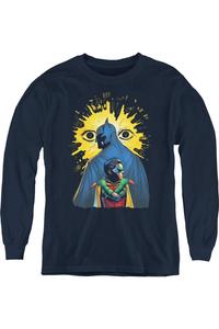 Футболка с длинным рукавом Batman Watchers для детей Gildan, темно-синий