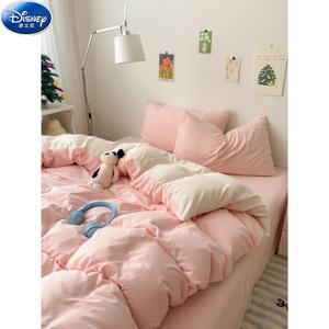 Disney Комплект постельного белья 1,5 м, 4 предмета: пододеяльник 150*200 см, простыня на резинке, 2 наволочки, розовый + бежевый
