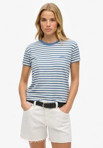 Футболка с принтом ESSENTIAL LOGO STRIPED Superdry, синий