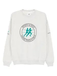 Свитшот с логотипом X Sporty & Rich Adidas, серый