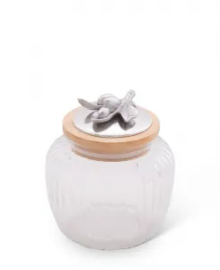 Стеклянная банка для хранения продуктов на кухне с резиновой герметичной крышкой и ручкой с оливковым рисунком Arthur Court