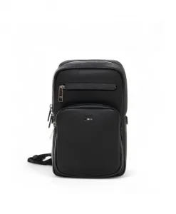 Регулируемая наплечная сумка с передним карманом Hugo, черный