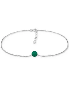 Браслет на лодыжку из авантюрина (также из культивированного пресноводного жемчуга, оникса, хаулита, содалита), созданный для Macy's Giani Bernini, aventurine/silver