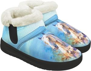 Женские ботинки без каблука, противоскользящие, зимние, для снега, теплые, с широкой носочной частью, ботильоны, мягкая подошва из ЭВА, размеры 4.5-12 Chririnla, Aesthetic Horse