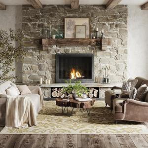 Ковер nuLOOM, 92 x 153 см,  Virelia Floral & Paisley Wool для гостиной, спальни, столовой, прихожей, Olive