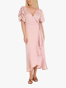 Платье миди с запахом из атласа sinda A-VIEW, цвет Pale Rose