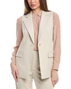 Жилет с вырезом воротником от Anne Klein, бежевый