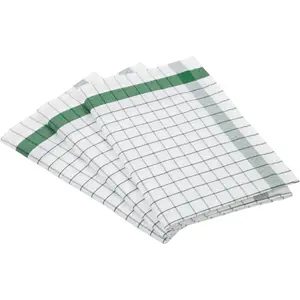 Полотенца кухонные ROSS «Эксклюзив», (набор, 3 шт.), клетчатый фон, 50% хлопок, 50% лен, 50х70 см, зеленый