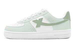 XTEP Кроссовки Air Force One с низким верхом для скейтборда, противоскользящие, износостойкие, женские, зеленые, белые