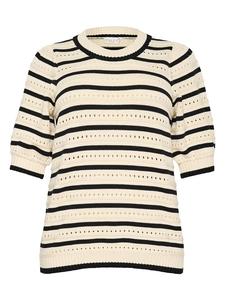 KAFFE curve Свитер бежево-черного цвета