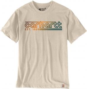 Мужская легкая футболка Carhartt свободного кроя с короткими рукавами и графическим логотипом, Oat Milk