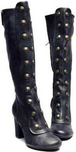 Женские сапоги Hbeylia Rivet Goth до колена, модные панк-готические с заклепками, на массивном высоком каблуке, праздничные туфли-сапоги, высокие сапоги для зимнего образа Лолиты, для невесты, свадьбы, Хэллоуина и рождественской вечеринки, Black