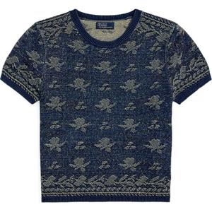 Топ Jacquarded T shirt Polo Ralph Lauren, темный индиго