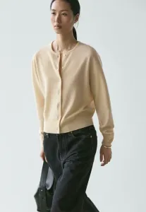Кардиган с круглым вырезом Massimo Dutti, Light Yellow