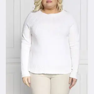 Свитер цапли стандартного размера больших размеров с добавлением шерсти и кашемира Persona By Marina Rinaldi, белый