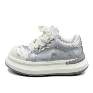 GULIA Женские кеды низкие повседневные ретро бежевые серебристые, цвет Retro Beige Silver