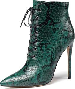 Женские ботильоны Mettesally с заостренным носком на высоком каблуке, шнуровкой и молнией, вечерние туфли-ботинки на шпильке