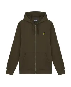 Толстовка на молнии из высококачественного хлопка Lyle & Scott, зеленый