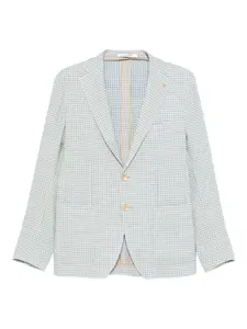 Однобортный пиджак в ломаную клетку Tagliatore, синий